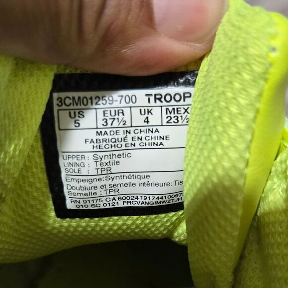 Troop Kid's Crown Mid Sneakers Grade-School Neon Green/ Yellow Sz 5 - Picture 8 of 10